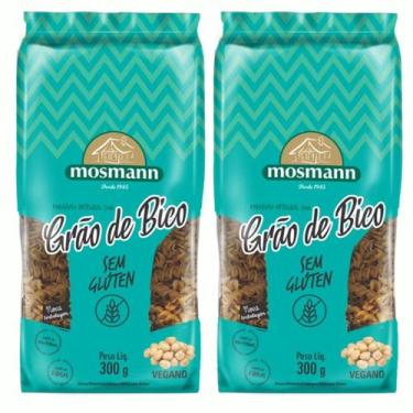 Imagem de Kit 2 Macarrão Parafuso Integral Com Grão De Bico Mosmann 300g