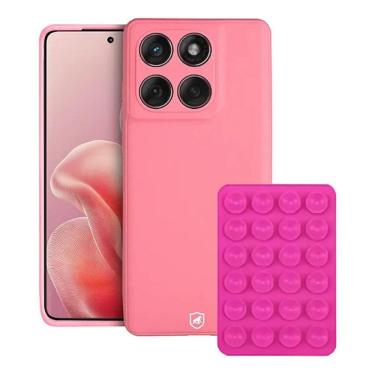 Imagem de Capa Silicon Veloz para Motorola Moto Edge 60 Fusion + Ventosa - Rosa - Gshield