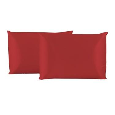 Imagem de Fronha cetim para travesseiro de 70cm x 50cm Anti-frizz 02 Unidades toque de seda (Vermelho)