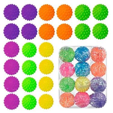 Imagem de Kit 24 Bola Brinquedo Resistente Anti Stress Com Cravos Para Cachorro 