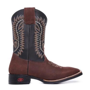 Imagem de Botina Country Masculina Texana Couro Cano Longo Elefante - JNA Shoes,