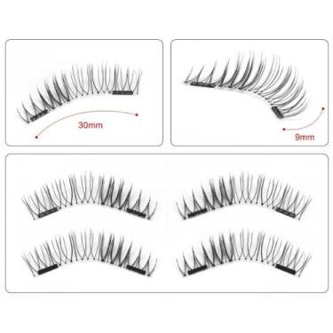 Imagem de Cílios Magnéticos 3D Natural Olho Inteiro 4 Imãs + Pinça . - MKB