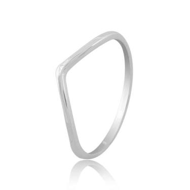 Imagem de Anel Banhado Prata 925 Legítima em V - Papillon Semi Jóias, 18