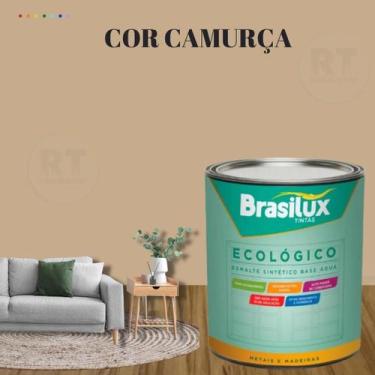 Imagem de Esmalte Sintético Brasilux Base Água Ecologico Cor Marrom 800ML Brilha
