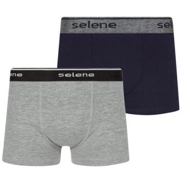 Imagem de Kit 2 Cueca Boxer Box Selene Infantil Kids Algodão Original, P, Preta 