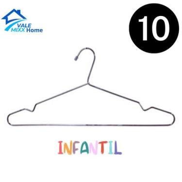 Imagem de Kit Cabide Infantil em Aço Cromado Ideal para Roupas de Crianças - val