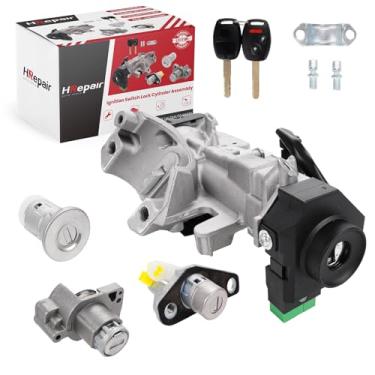 Imagem de HRepair O cilindro de bloqueio do interruptor de ignição serve para conjunto de interruptor de ignição Honda Civic 2006-2011, com 2 chaves remotas e 46 chips eletrônicos - 06350-SAA-G30