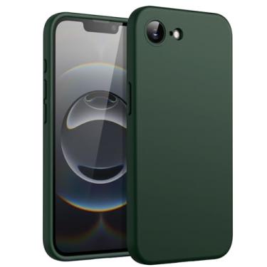 Imagem de JETech Capa Silicone Líquido para iPhone 16e 6,1 Polegadas 2025, Case Protetora de Corpo Inteiro com Toque Macio e Sedoso, Capinha Antirriscos com Forro de Microfibra (Verde Meia-Noite)