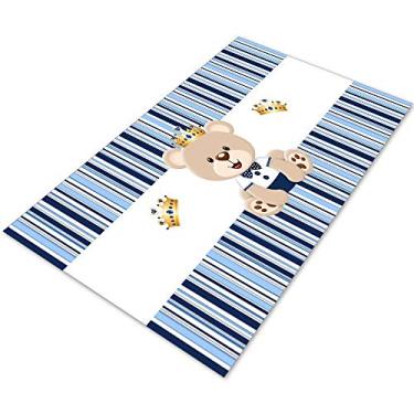 Imagem de Tapete Infantil Ursinho Príncipe Azul Aço 60x120 Antiderrapa