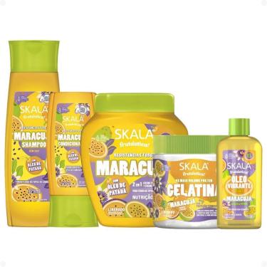 Imagem de Kit Skala Frutástica Maracujá: Shampoo, Condicionador, Creme Tratamento 1000g, Gelatina e Óleo Capilar 90ml