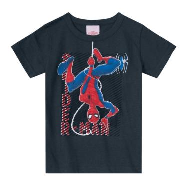 Imagem de Camiseta Homem Aranha Azul Marinho Infantil Menino -Brandili