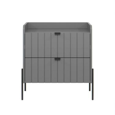 Imagem de Mesa De Cabeceira Industrial 60cm Pes De Ferro Cor Preto - Aprire Móve