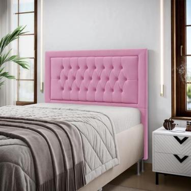 Imagem de Cabeceira Estofada Decorativa Pegasus 195 Para Cama King Sued Rosê Ara