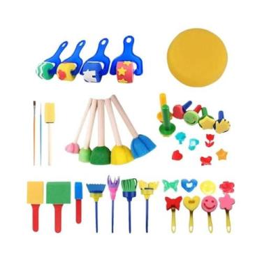 Imagem de Conjunto De Pincéis De Esponja Para Pintura Infantil, Rolos De Arte EV