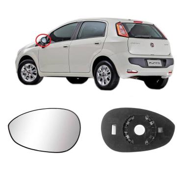 Imagem de Lente Com Base Retrovisor Esquerdo Fiat Punto E Linea Todos