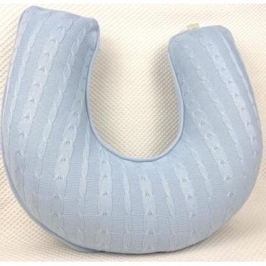Imagem de Almofada de Amamentação de Tricot Azul