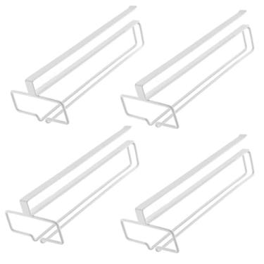 Imagem de COMZPLIFE 4 peças de suporte de copo de vinho, suporte para copos de vinho, organizador de rack de armazenamento para cozinha, branco