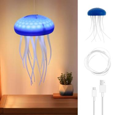 Imagem de DJAPWPX - Lâmpada de dança de água-viva fofa LED água-viva, luz noturna recarregável por USB, lâmpada de ambiente de água-viva que muda de cor, lâmpada de cabeceira com pernas dançantes, luminária de