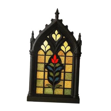 Imagem de Bothyi Decoração de parede de janela de madeira, placa de madeira com decoração floral, placa pendurada para escritório em casa, inauguração de casa, sala de, 34.5 Cm X 19.5 Cm X