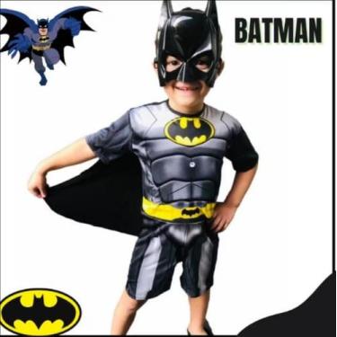 Imagem de Fantasia Com Enchimento Short Infantil Marvel BatmanTamanho GG Mais Ma