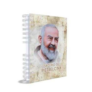 Imagem de Agenda Católica 2026, Padre Pio, Azul, Capa 04