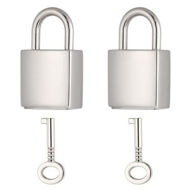 Imagem de 2 cadeados vintage estilo antigo mini Archaize, pequenos cadeados com chave para bolsa, livro diário, caixa de joias, bagagem de segurança