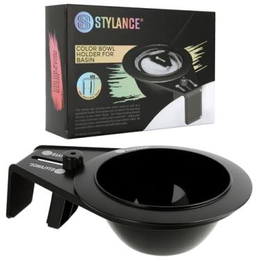 Imagem de Suporte de tigela de tintura de cabelo para lavatório – Tigelas de tintura de cabelo para cabeleireiro, sucção para pia ou estação de xampu para facilitar a tonificação - preto
