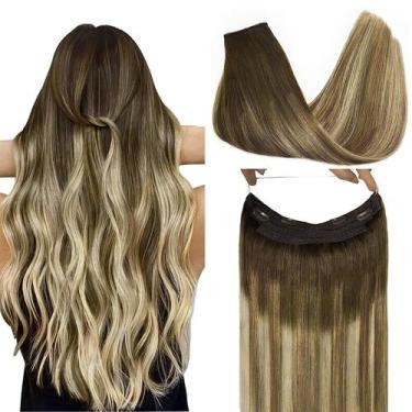 Imagem de Extensões de cabelo de arame GOO GOO Human Hair 16 polegadas 95g 3/8/6