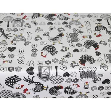 Imagem de Toalha De Mesa Térmica Pvc Impermeável Galinhas 2,00 X 1,40