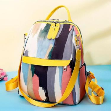Imagem de Fashion Women Nylon Zipper Students Color School Bag Backpa - HUOGUO