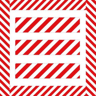 Imagem de Bordas do quadro de avisos Containlol, acabamento em listras vermelhas