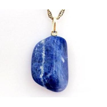 Imagem de Colar Pedrinha Sodalita Azul Montado na Prata 950 - Joia Natural - Cri