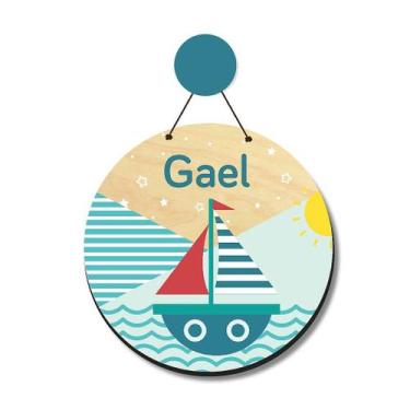 Imagem de Enfeite Porta Maternidade MDF Marinheiro com Nome Personalizado - Idei