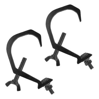 Imagem de Pacote com 2 grampos de iluminação de palco para grampo de treliça para luzes, grampos de luz DJ de 40 a 60 mm para treliça de iluminação, carga de 30 kg meio acoplador g gancho para suportes de luzes
