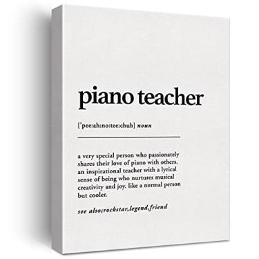 Imagem de Piano Teacher 定義プリント キャンバス ウォールアート ホームデコレーション ピアノの絵を描くとても特別な人 12インチx15インチ キャンバスポスター 額入り すぐに掛けられます