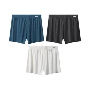 Imagem de Cuecas Boxer Masculinas De Tamanho Grande, Respiráveis, De Seda Gelada