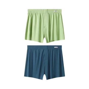 Imagem de Cuecas Boxer Masculinas De Tamanho Grande, Respiráveis, De Seda Gelada