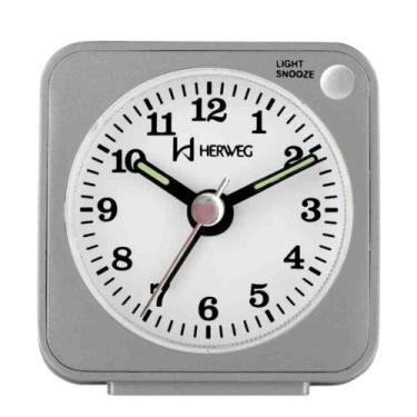 Imagem de Relógio de Mesa Despertador Herweg Cinza 251024