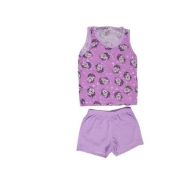 Imagem de Pijama Menina Infantil Regata Feminino Roupa De Dormir Criança Confort