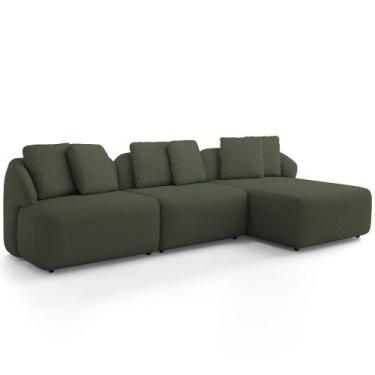 Imagem de Sofá 3 Lugares com Chaise Direito Sala Living 254cm Arlo F04 Linho Ver