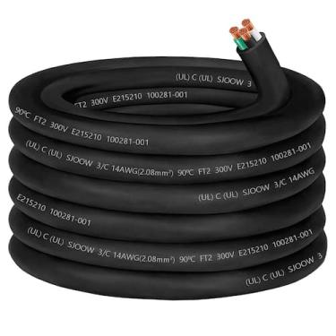 Imagem de Cabo de fio CLLOMAGY 14 Gauge SJOOW 300V 3 condutores 50 pés