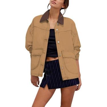 Imagem de Chaqueta Oversize de Mezclilla Lumister para Mujer, Abrigo Largo de Ma
