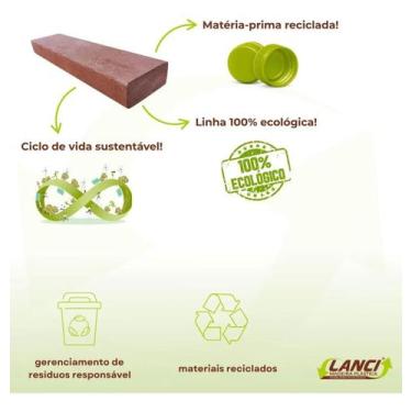 Imagem de Banco de Jardim Madeira Plástica Ecológico 3 Lugares Com 4 Tabuas Resi