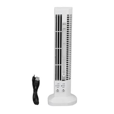 Imagem de Torre ventilador com lâmpada de mesa led branco compacto portátil seguro bladeless 2 velocidade desktop torre ventilador para dormitório escritório