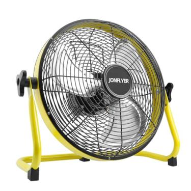 Imagem de JONFLYER Ventilador de piso operado por bateria de 30,5 cm - Ventilador recarregável alimentado por lâmina de metal portátil de alta velocidade