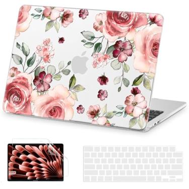 Imagem de AKIT Compatível com MacBook Air 13 polegadas 2025 2024-2022 M4 M3 M2 A3240 A3113 A2681, capa rígida para laptop padrão + protetor de tela + capa de teclado para MacBook Air 13,6 polegadas 2025