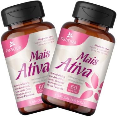 Imagem de 2 Suplemento Alimentar Feminino Mais Ativa Multivitamínico com 60 Cápsulas em Cada Pote