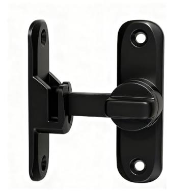 Imagem de Maçaneta de porta de segurança resistente, trava anti-puxão de grau comercial/residencial com deslizamento ajustável 90°/180°, mecanismo de bloqueio anti-puxão, inclui parafusos pretos