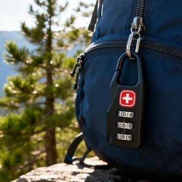 Imagem de Cadeado de combinação de 2 peças, cadeado preto reinicializável para bagagem, academia, porta, caixa de ferramentas, armário de mesa, armário