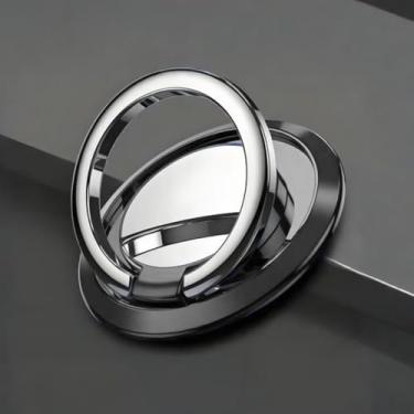 Imagem de 1 peça suporte de anel magnético giratório de 360 graus: universalmente compatível com suportes de carro e almofadas traseiras de telefone (preto)